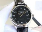 Best Quality Copy Longines Master 40 mm Automatic Black Dial-Leather Strap